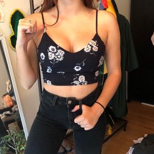 H&M blue crop tank top